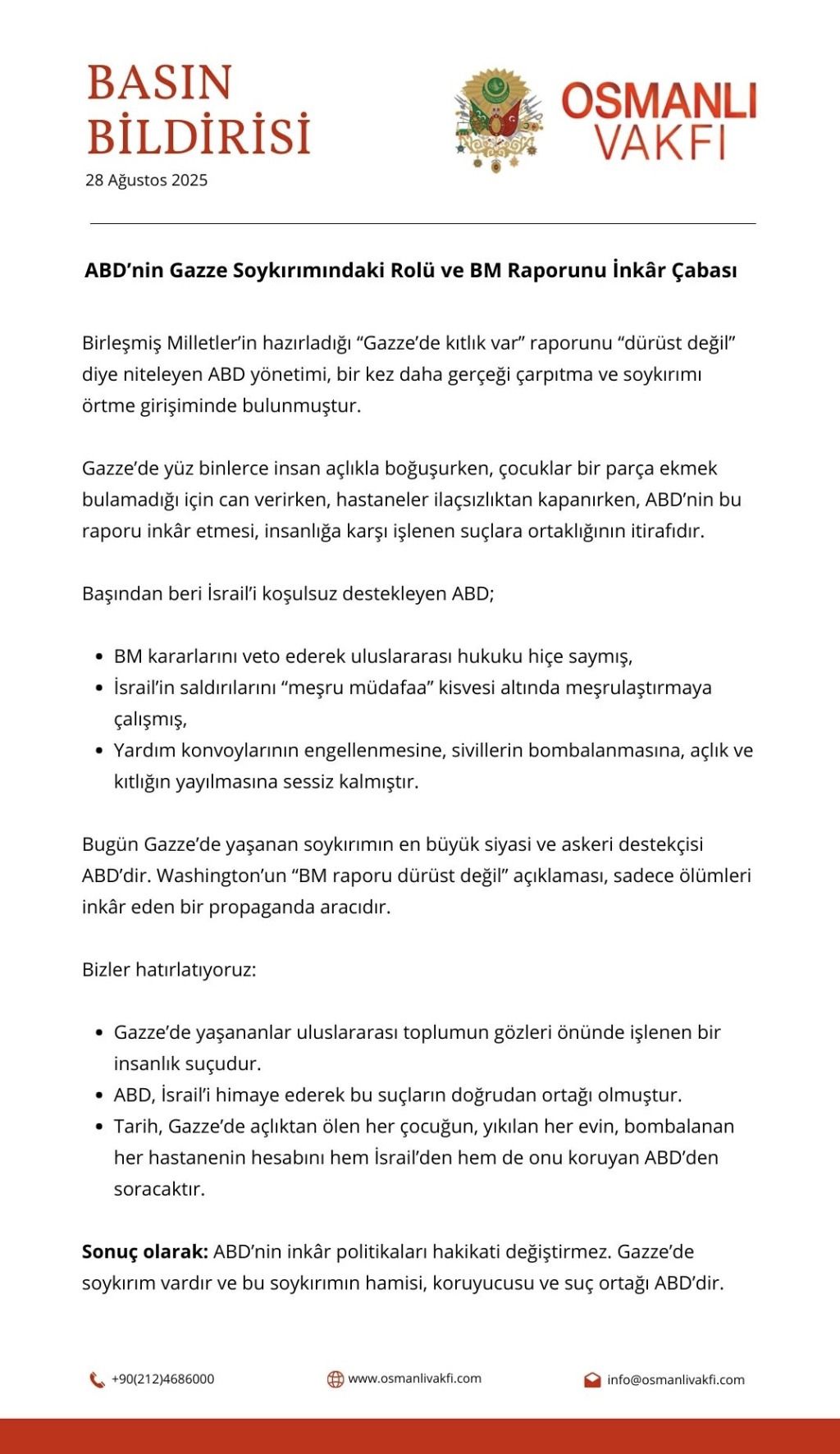 ABD'NİN GAZZE SOYKIRIMDAKİ ROLÜ VE BM RAPORUNU İNKAR ÇABASI