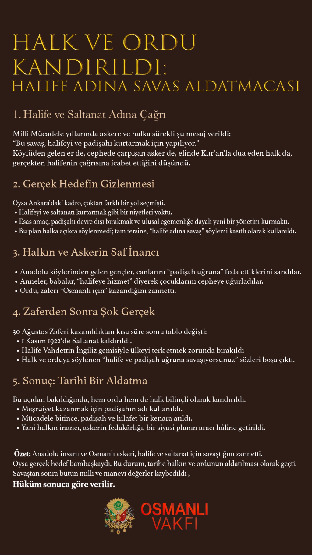 HALK VE ORDU KANDIRILDI: HALİFE ADINA SAVAŞ ALDATMACASI