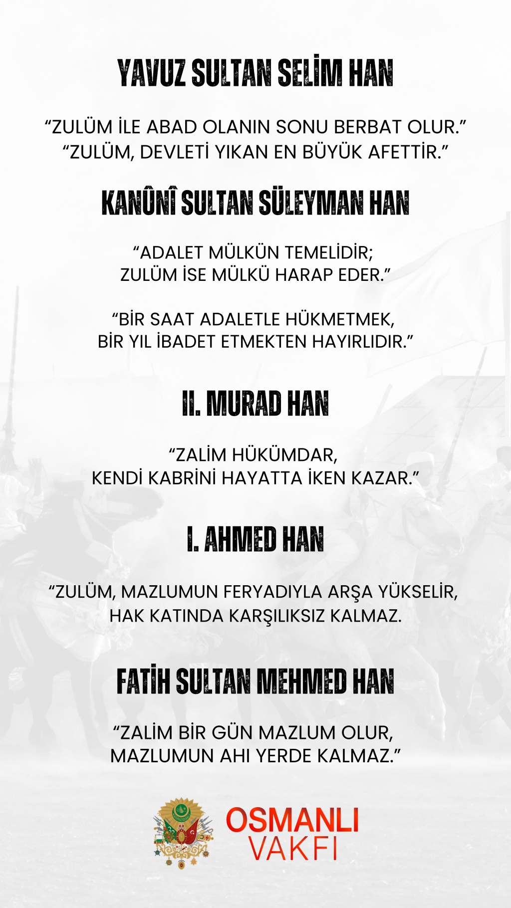 OSMANLI SULTANLARININ SÖZLERİNDEN ...