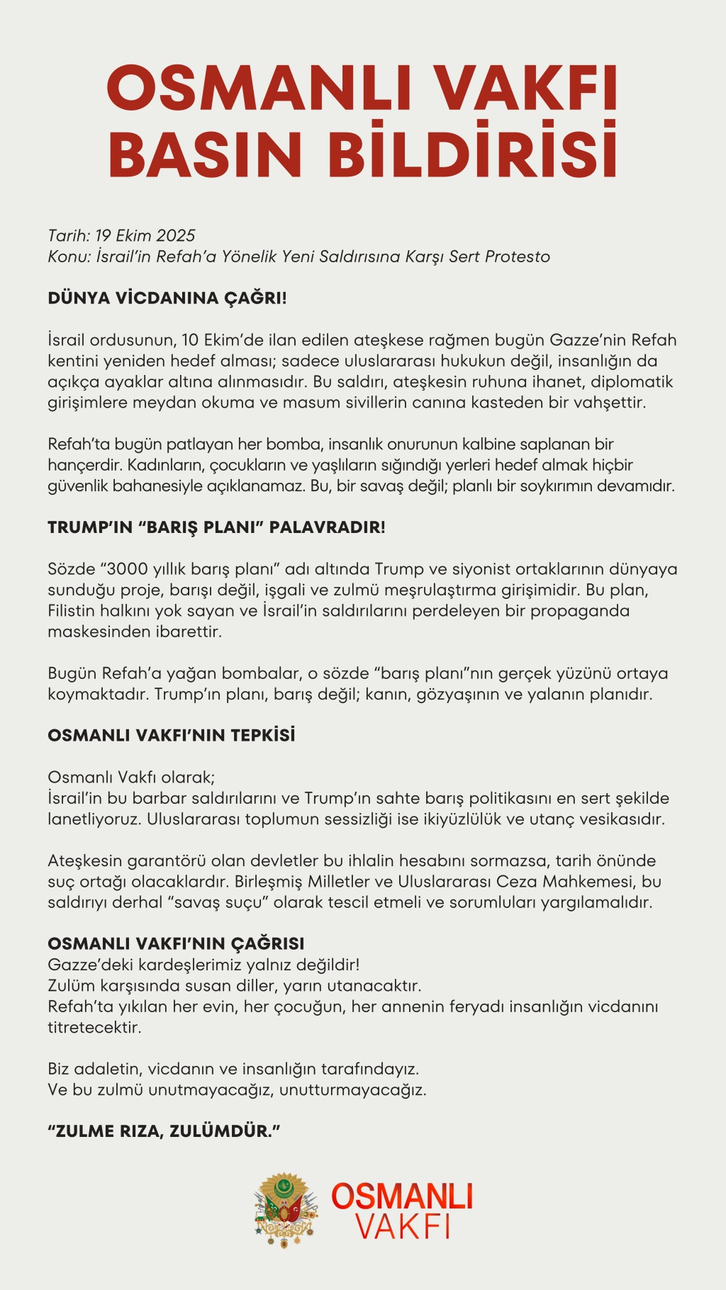 İSRAİL'İN REFAH'A YÖNELİK YENİ SALDIRISINA KARŞI SERT PROTESTO