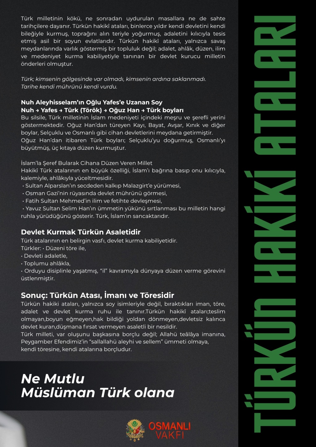 TÜRKÜN HAKİKİ ATALARI
