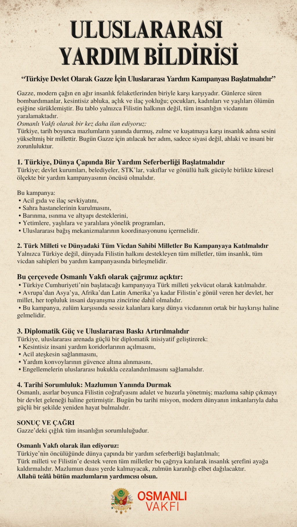 Uluslararası Yardım Bildirisi